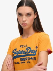 Superdry Gold Embroidered Vintage Logo 100% Cotton Fitted T-Shirt - Image 2 of 5