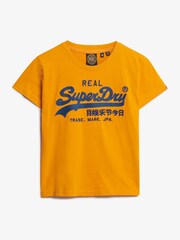 Superdry Gold Embroidered Vintage Logo 100% Cotton Fitted T-Shirt - Image 4 of 5
