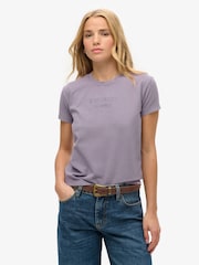Superdry Purple Sport Luxe Graphic Fitted T-Shirt - Image 1 of 3