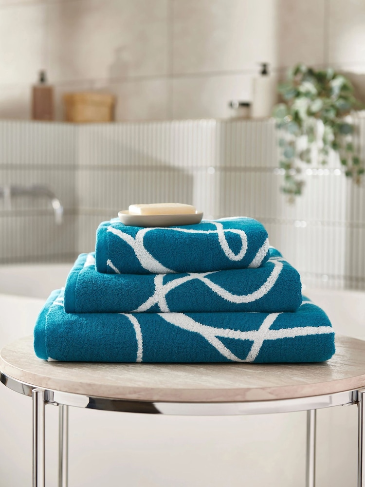 Copenhagen Home Teal Pablo Cotton Towel - Image 1 of 4