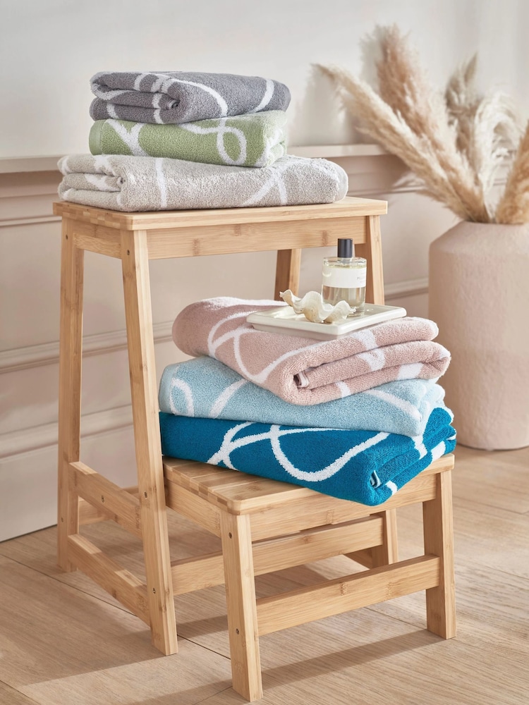 Copenhagen Home Teal Pablo Cotton Towel - Image 4 of 4