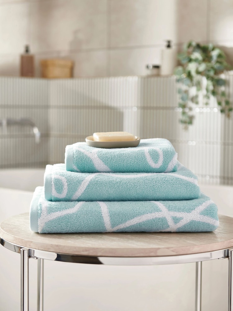 Copenhagen Home Aqua Pablo Cotton Towel - Image 1 of 5