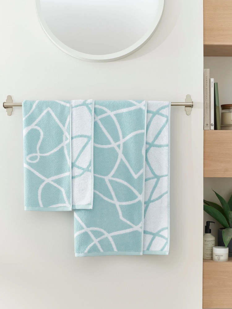 Copenhagen Home Aqua Pablo Cotton Towel - Image 2 of 5