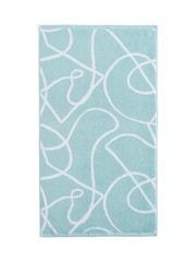 Copenhagen Home Aqua Pablo Cotton Towel - Image 3 of 5