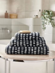 Copenhagen Home Black and White Arri Cotton Towel - Image 1 of 5