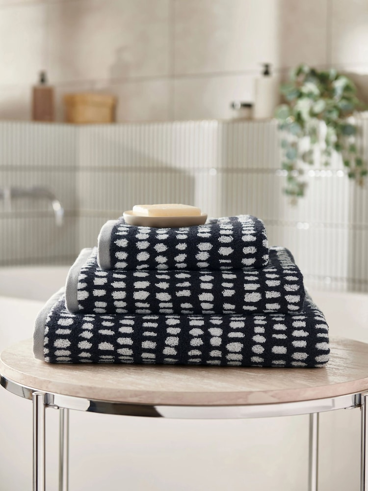 Copenhagen Home Black and White Arri Cotton Towel - Image 1 of 5