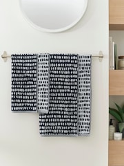 Copenhagen Home Black and White Arri Cotton Towel - Image 2 of 5