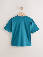 Teal Blue Relaxed Fit Short Sleeve T-Shirt (3-16yrs) - Image 2 of 4