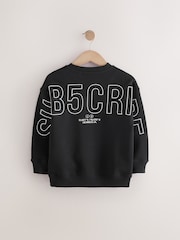 Black Subscribe Back Print Crew Neck Sweatshirt (3-16yrs) - Image 7 of 12