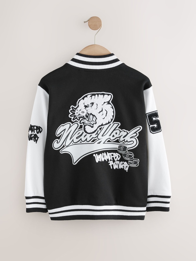 Black/White Graphic Print Bomber Jacket (3-16yrs) - Image 2 of 5