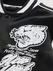 Black/White Graphic Print Bomber Jacket (3-16yrs) - Image 3 of 5