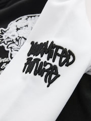 Black/White Graphic Print Bomber Jacket (3-16yrs) - Image 4 of 5