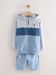 Blue Colour Block Zip Through Hoodie Set (3-16yrs) - Image 6 of 8