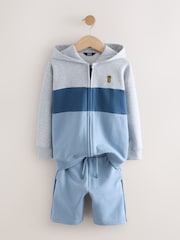 Blue Colour Block Zip Through Hoodie Set (3-16yrs) - Image 7 of 8