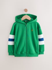 Green/White Colourblock Zip Through Hoodie (3-16yrs) - Image 1 of 4