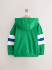 Green/White Colourblock Zip Through Hoodie (3-16yrs) - Image 2 of 4