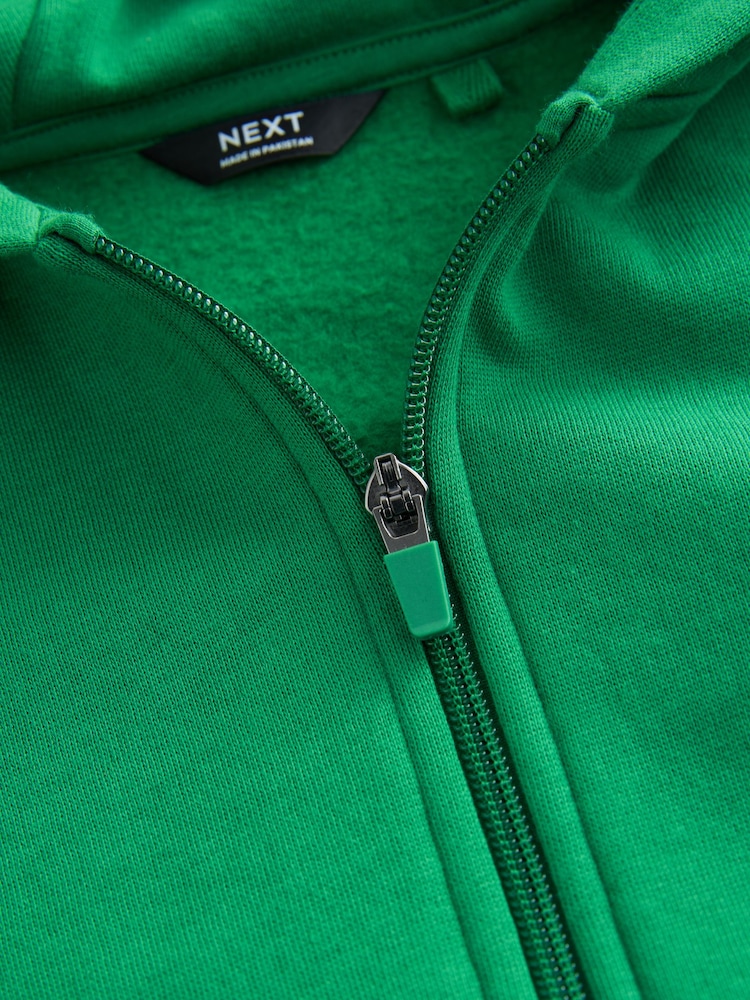 Green/White Colourblock Zip Through Hoodie (3-16yrs) - Image 3 of 4