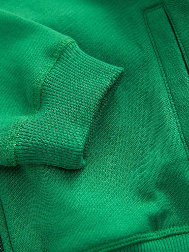 Green/White Colourblock Zip Through Hoodie (3-16yrs) - Image 4 of 4