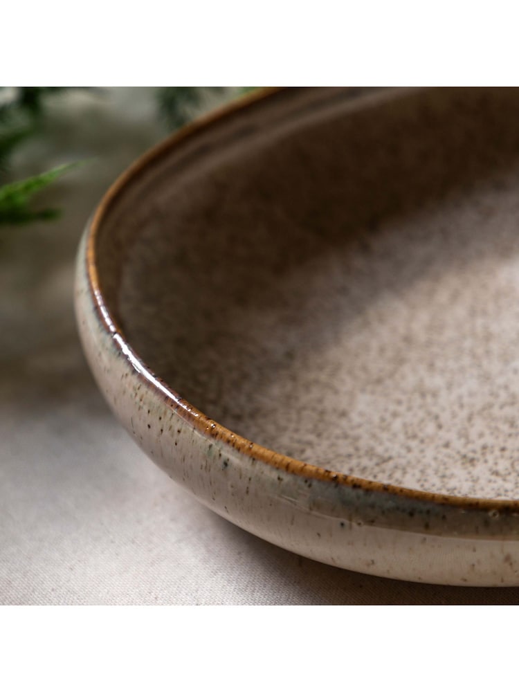Gallery Home Set of 4 Oatmeal Speckle Glaze Pasta Bowls - Image 2 of 3