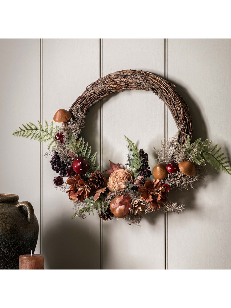 Gallery Home Orange Half Flower Wreath - Image 2 of 6 Gallery Home Orange Half Flower Wreath - Image 2 of 6