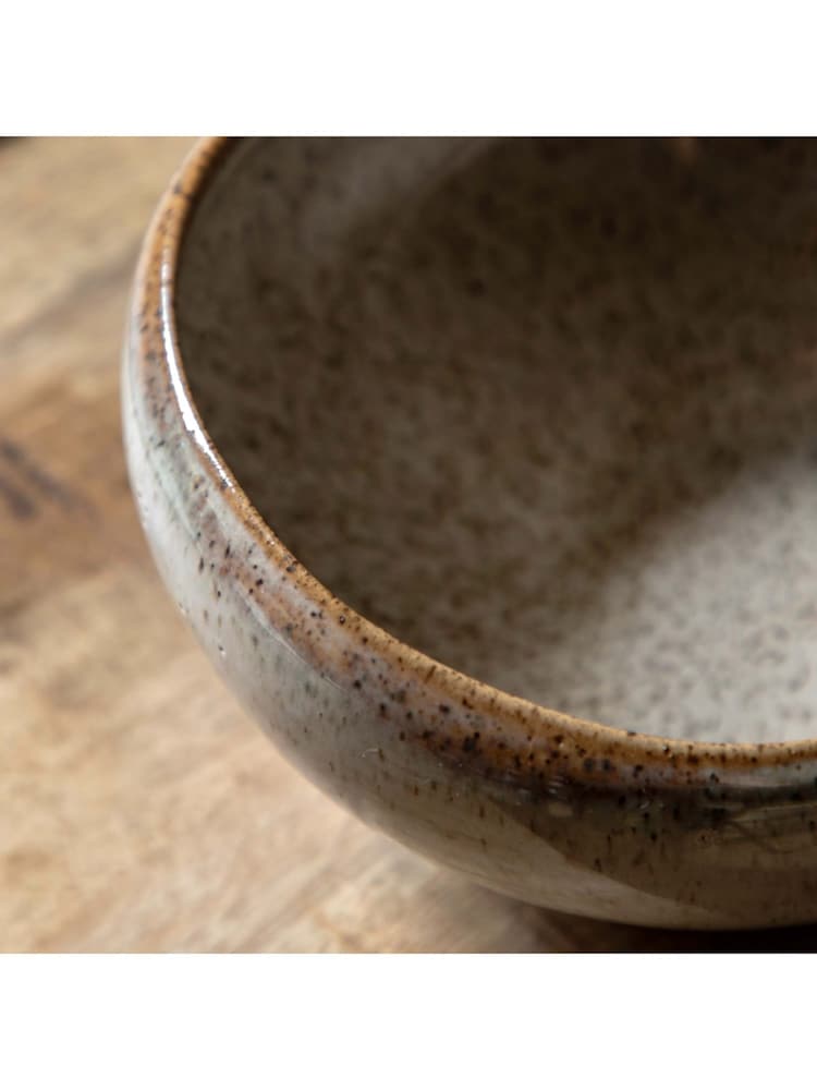 Gallery Home Set of 4 Oatmeal Speckle Glaze Bowls - Image 2 of 3