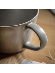 Gallery Home Set of 4 Dove Grey Pebble Glaze Mugs - Image 3 of 4