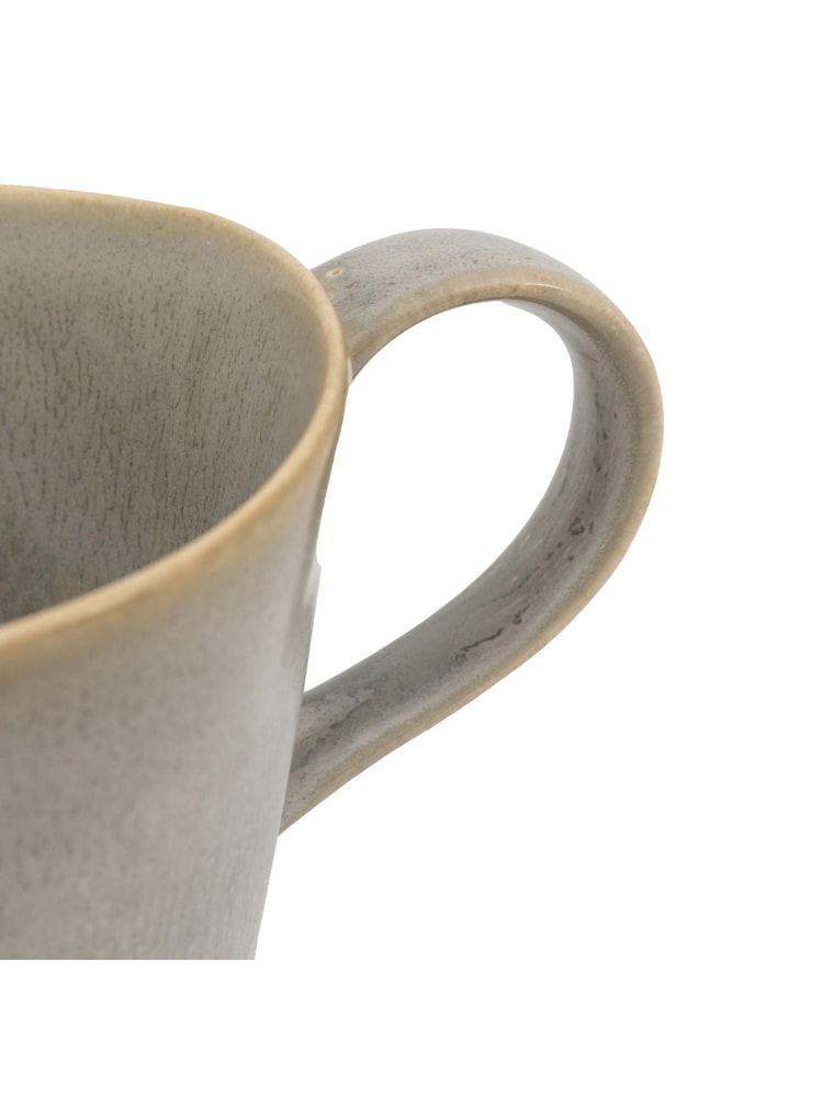 Gallery Home Set of 4 Dove Grey Pebble Glaze Mugs - Image 4 of 4