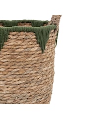Gallery Home Set of 3 Natural and Green Jianna Baskets - Image 4 of 5
