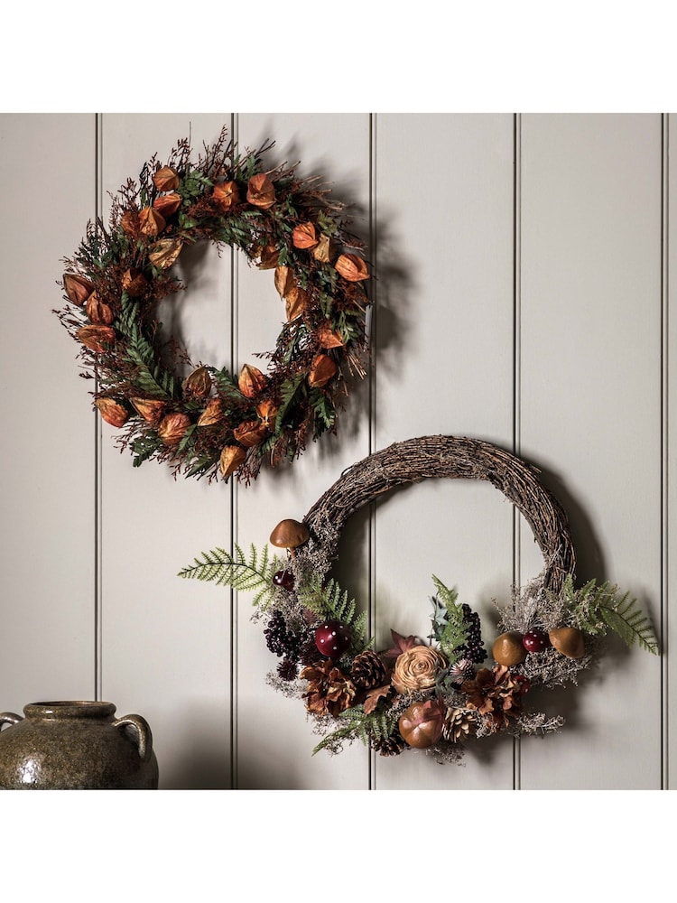 Gallery Home Orange Dry Flower Wreath - Image 1 of 6