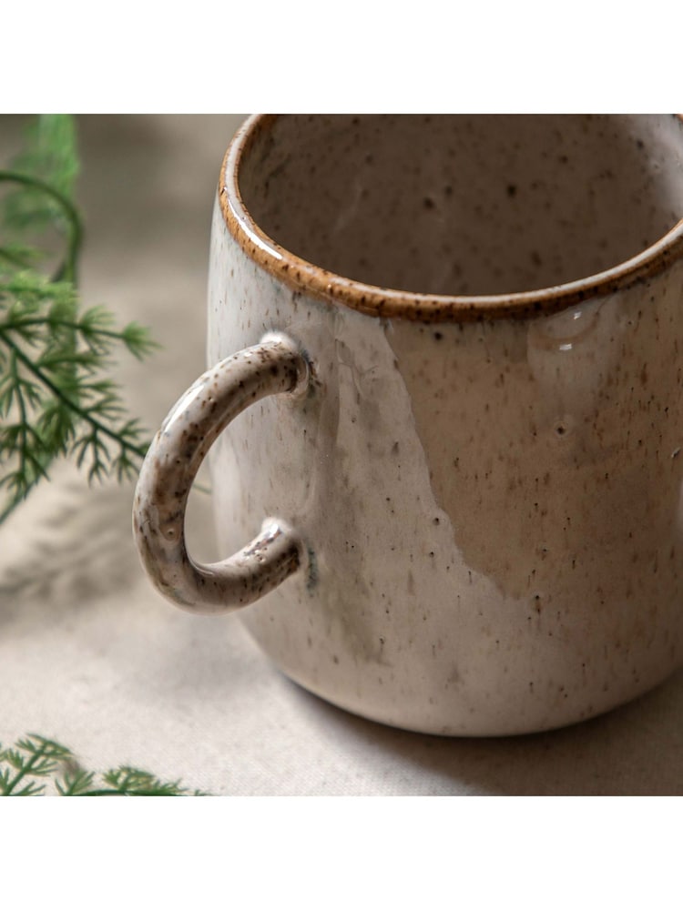Gallery Home Set of 4 Oatmeal Speckle Glaze Mugs - Image 2 of 4