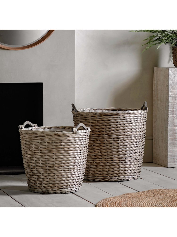 Gallery Home Set of 2 Natural Frankie Jumbo Baskets - Image 1 of 3
