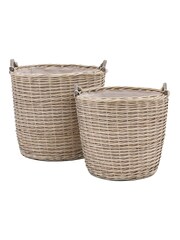 Gallery Home Set of 2 Natural Frankie Jumbo Baskets - Image 2 of 3