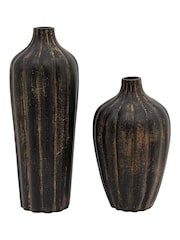 Gallery Home Set of 2 Black Bode Vases - Image 1 of 3