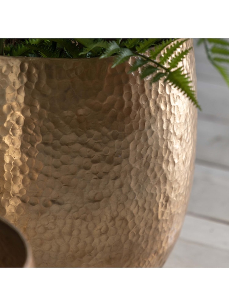 Gallery Home Set of 2 Bronze Aniya Metal Planters - Image 2 of 6