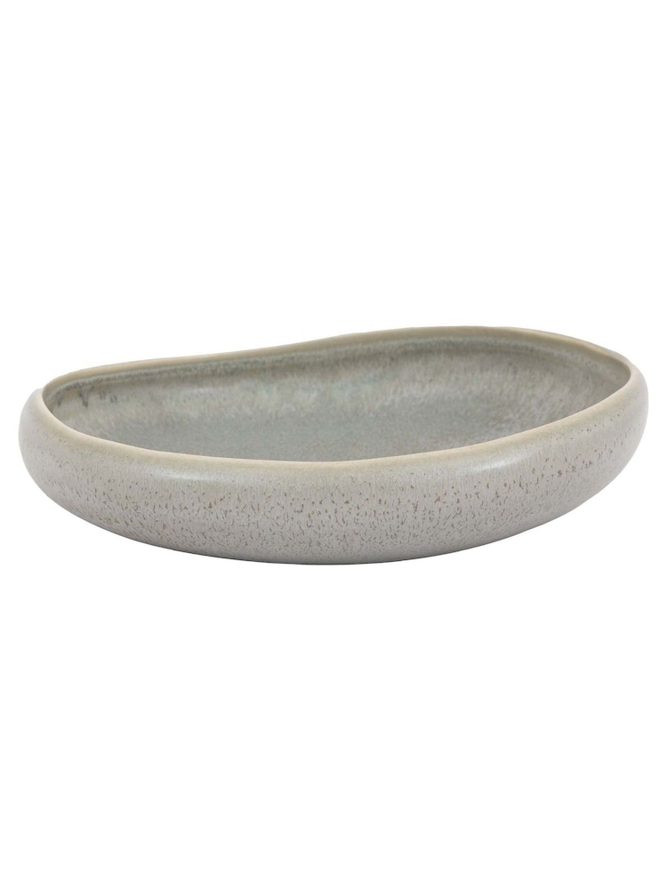 Gallery Home Set of 4 Dove Grey Pebble Glaze Pasta Bowls - Image 4 of 4