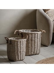 Gallery Home Set of 2 Natural Frankie Square Baskets - Image 1 of 3