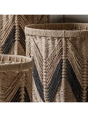 Gallery Home Set of 3 Natural and Black Lyanna Baskets - Image 2 of 5