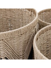 Gallery Home Set of 3 Natural and Black Lyanna Baskets - Image 3 of 5