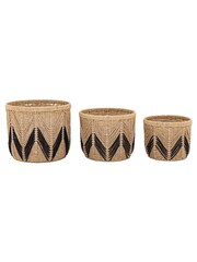 Gallery Home Set of 3 Natural and Black Lyanna Baskets - Image 5 of 5