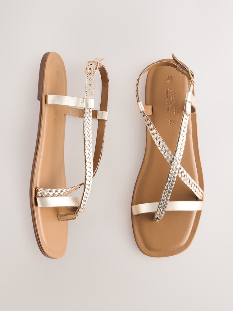 Cuir or rose - Forever Comfort® Tong à bouts noués et à lanières - Image 1 of 8