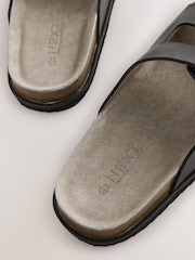 Black Suede Extra Wide Fit Forever Comfort® Double Strap Footbed Sandals - Image 4 of 4