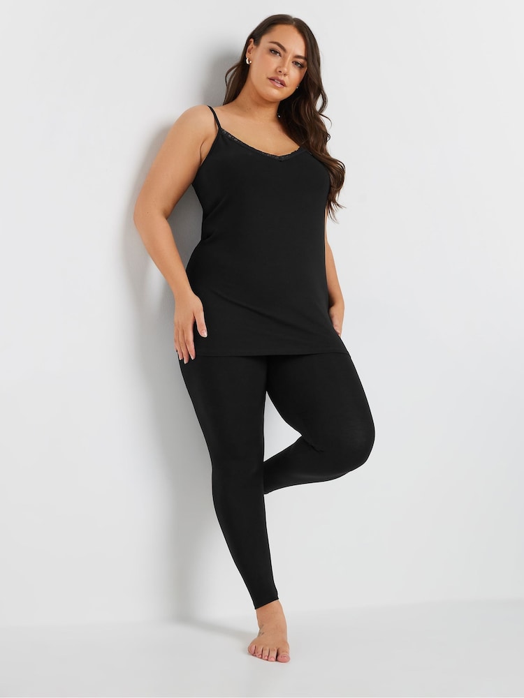 Yours Curve Black Thermal Heat Leggings - Image 2 of 5