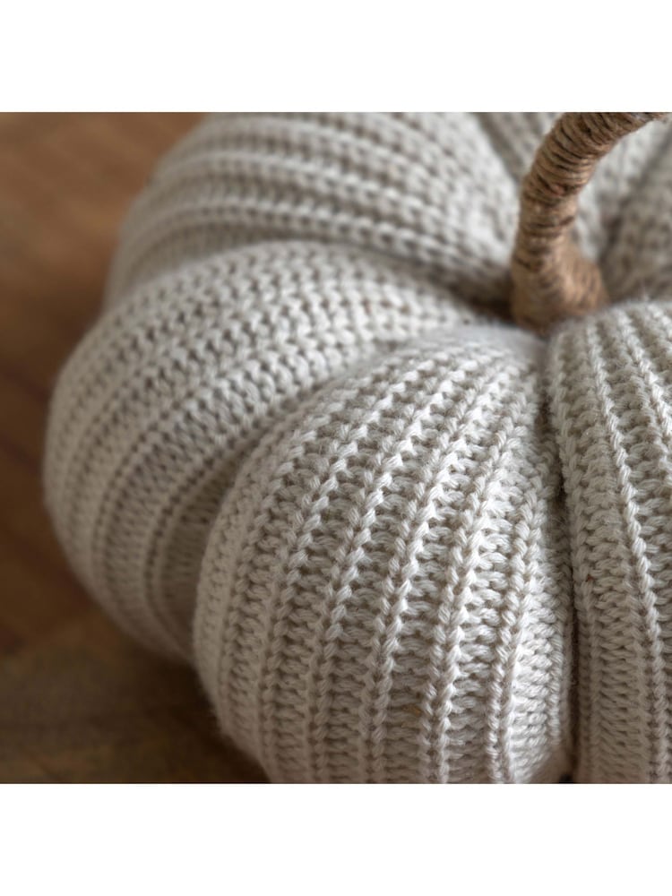 Gallery Home Cream Knitted Ornaments Pumpkin 18 cm - Image 2 of 4