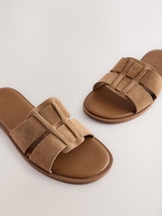 Tan Brown Extra Wide Fit Forever Comfort® Slot Mule Sandals - Image 8 of 9