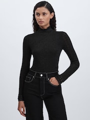 Paige Metallic Thread Pointelle Stitch Top - Image 1 of 6