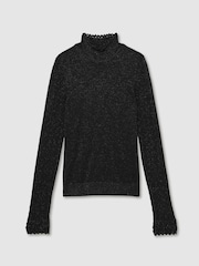 Paige Metallic Thread Pointelle Stitch Top - Image 2 of 6