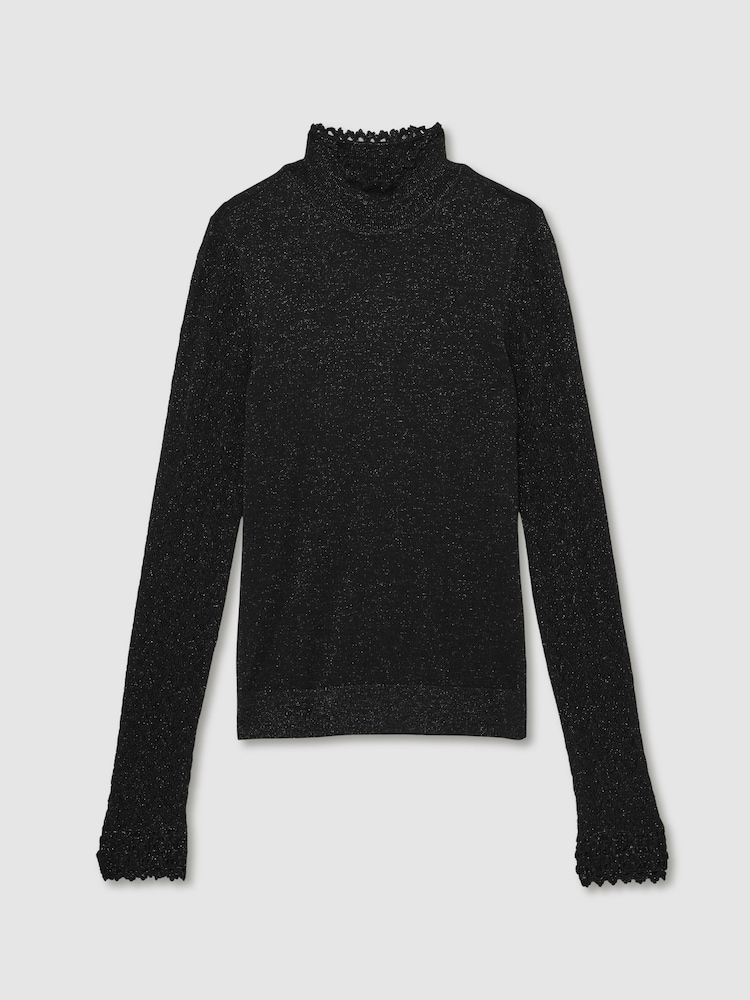 Paige Metallic Thread Pointelle Stitch Top - Image 2 of 6