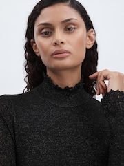 Paige Metallic Thread Pointelle Stitch Top - Image 3 of 6