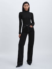 Paige Metallic Thread Pointelle Stitch Top - Image 4 of 6
