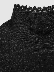 Paige Metallic Thread Pointelle Stitch Top - Image 6 of 6